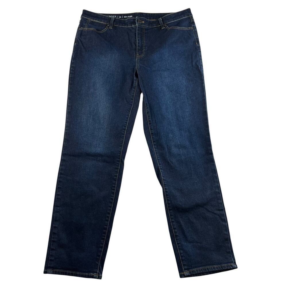 Talbots Flawless Slim Ankle High-Rise Stretch Jeans in Dark Indigo - Picture 2 of 13